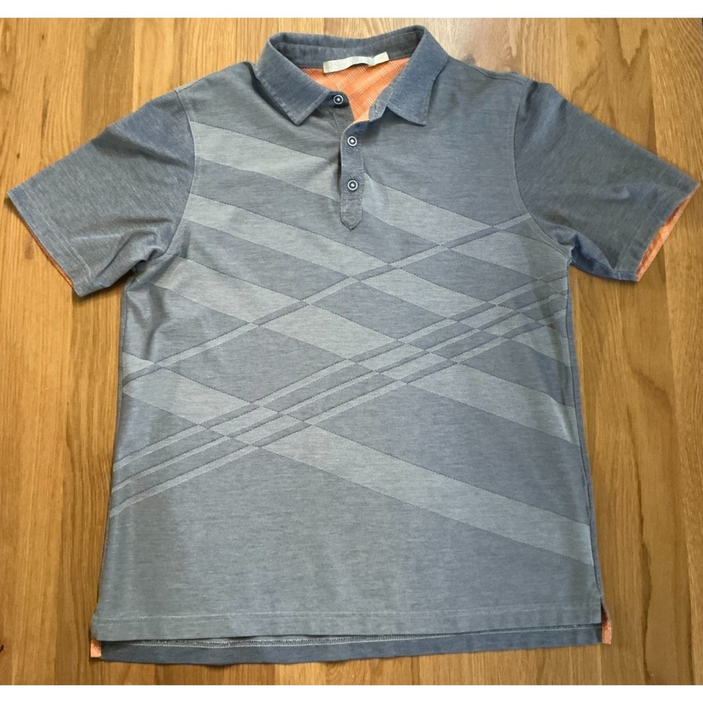 Raffi Linea Uomo Blue Pattern Polo Shirt Men's Medium 50 Designed in Italy‎